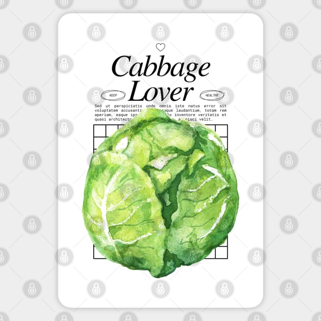 Cabbage - Veggies Lover Design Magnet by Millusti